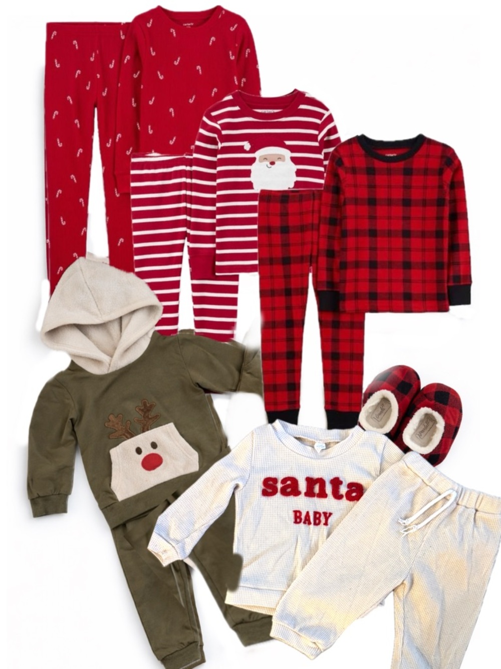 2T Christmas Bundle Pajamas Slippers Outfits Holiday Kids Lot